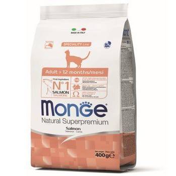 Monge Cat Monoprotein корм для взрослых кошек всех пород, лосось 400 гр