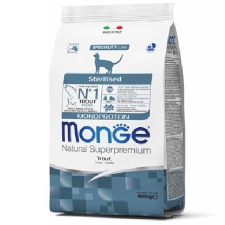Monge Cat Monoprotein Sterilised корм для стерилизованных кошек всех пород, форель 400 гр