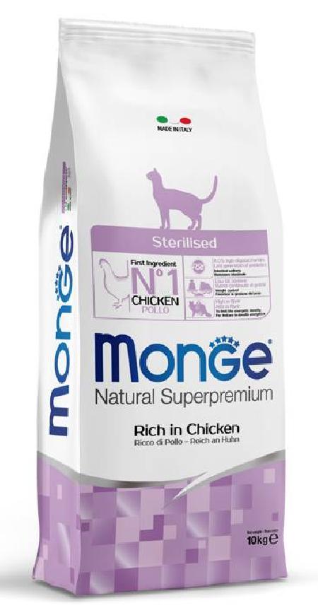 Monge Cat Sterilised корм для стерилизованных кошек всех пород и возрастов, курица 10 кг, 5900100816