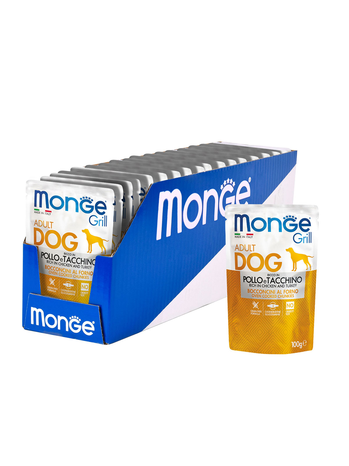 Monge Dog Grill влажный корм для собак всех пород и возрастов, курица с индейкой 100 гр