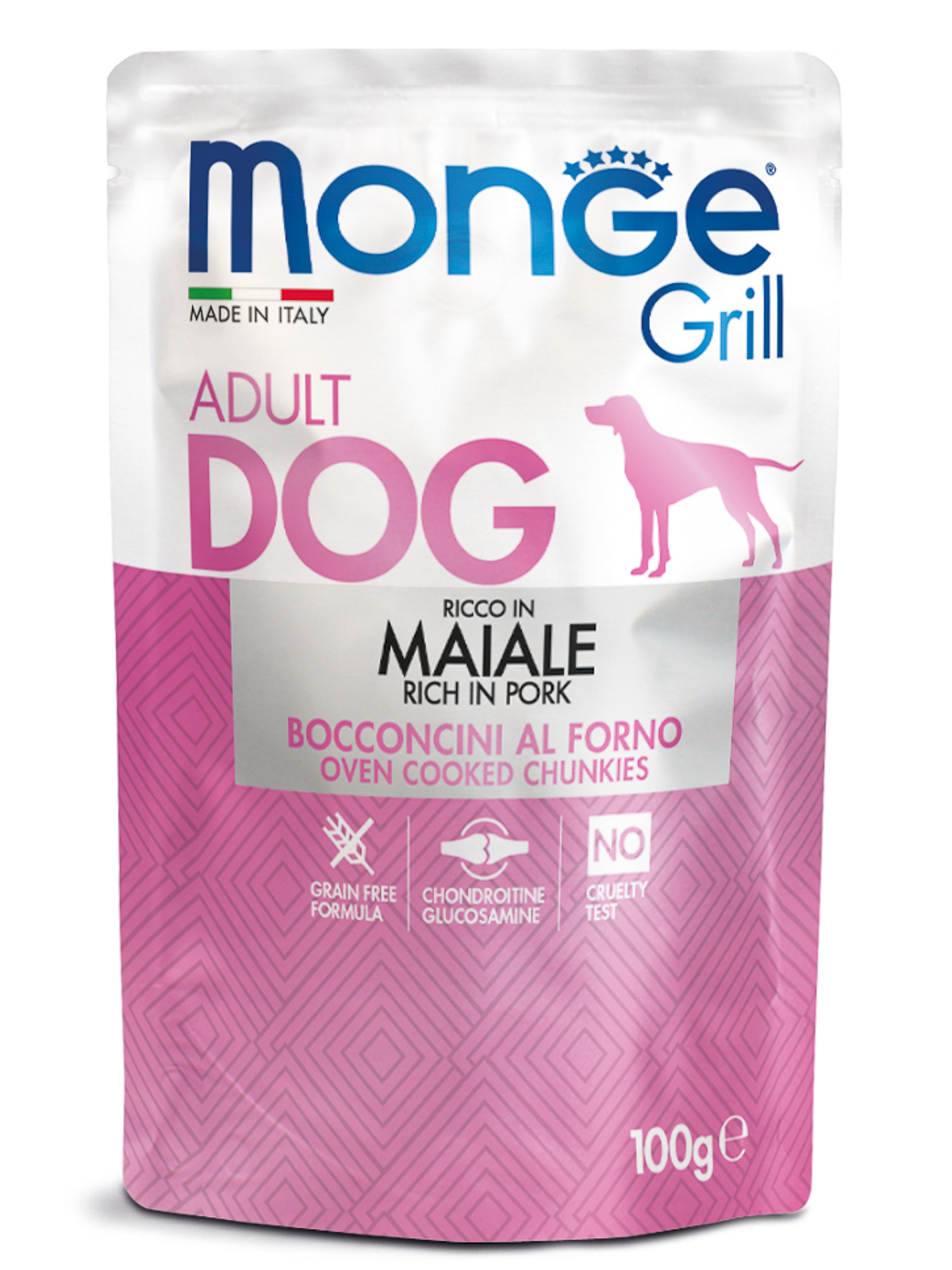 Monge Dog Grill влажный корм для взрослых собак всех пород, свинина 100 гр