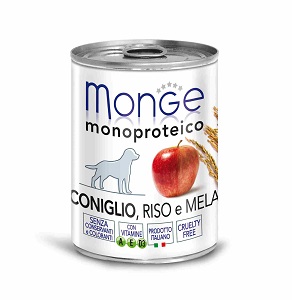 Monge Dog Monoprotein Fruits влажный корм для собак всех пород и возрастов, кролик и яблоко 400 гр, 2100100817