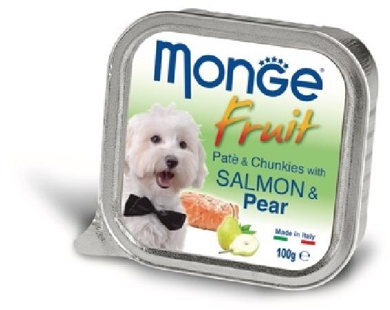 Monge Dog Fruit консервы для собак лосось с грушей 100г, 4900100817