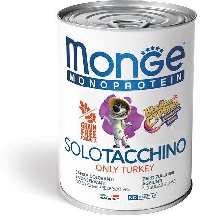 Monge Dog Monoprotein Solo B&S консервы для собак паштет из индейки 400г