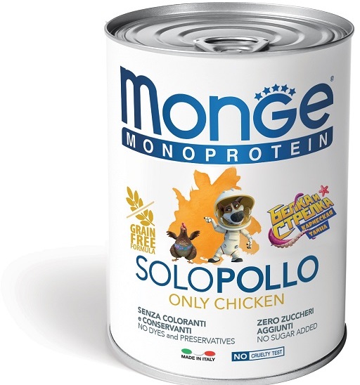 Monge Dog Monoprotein Solo B&S консервы для собак паштет из курицы 400г