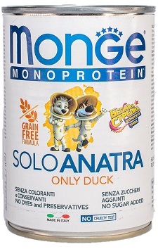 Monge Dog Monoprotein Solo B&S консервы для собак паштет из утки 400г