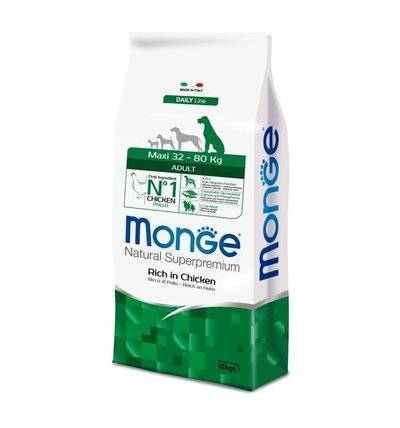 Monge Dog Maxi корм для взрослых собак крупных пород, курица 12 кг, 1400100818