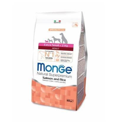 Monge Dog Speciality Extra Small корм для взрослых собак миниатюрных пород, лосось с рисом 800 гр
