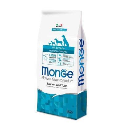 Monge Dog Speciality Hypoallergenic корм для собак гипоаллергенный, лосось с тунцом 12 кг, 4000100818