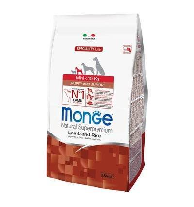 Monge Dog Speciality Mini корм для щенков малых пород, ягненок с рисом 2,5 кг, 5100100818