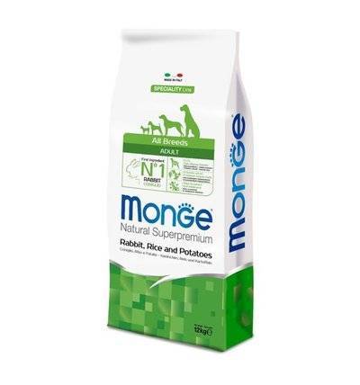 Monge Speciality Line корм для собак всех пород и возрастов, кролик с рисом и картофелем 12 кг, 5900100818