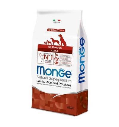 Monge Dog Speciality корм для собак всех пород и возрастов, ягненок с рисом и картофелем 12 кг, 6800100818
