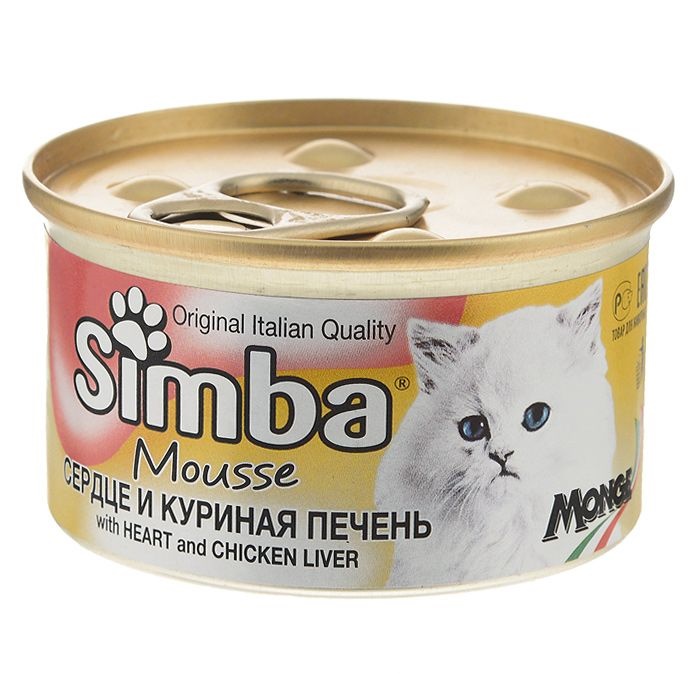 Simba Cat Mousse мусс для кошек сердцекуриная печень 85г