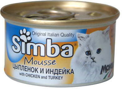 Simba Cat Mousse мусс для кошек цыпленок/индейка 85г 