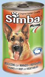 Simba Dog консервы для собак кусочки говядина с овощами 1230г, 100100821