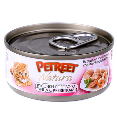 Petreet ВВА Консервы для кошек тунец с креветками А53062 0,07 кг 54007