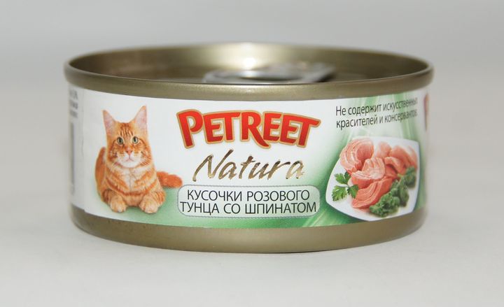 Petreet влажный корм для взрослых кошек всех пород, кусочки тунца в рыбном супе 70 гр, 2300100825
