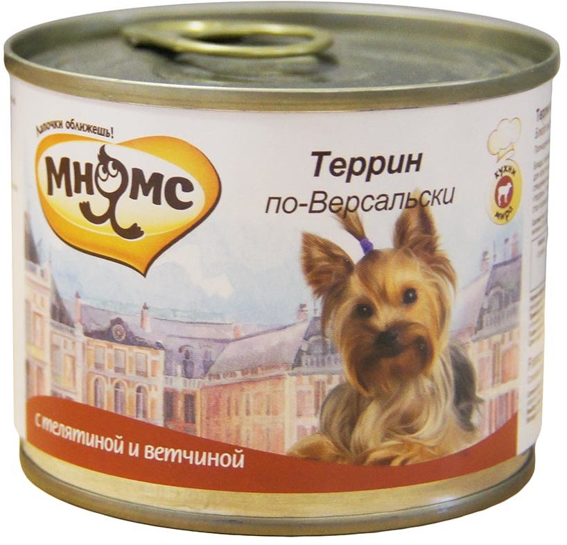 Мнямс влажный корм для взрослых собак всех пород, Террин по-Версальски (телятина с ветчиной) 200 гр