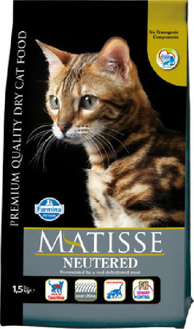 FARMINA ВИА Сухой сбалансированный корм для стерилизованных кошек и кастрированных котов Matisse  курица 4493, 20,000 кг, 11300100835