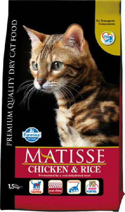 FARMINA Сухой сбалансированный корм для кошек Matisse курица рис 7143 1,500 кг 39045