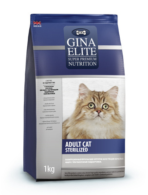 Gina ВИА Полнорационный корм для стерилизованных кошек с птицей (Elite Adult Cat Sterilized) 4607166426307, 1,000 кг