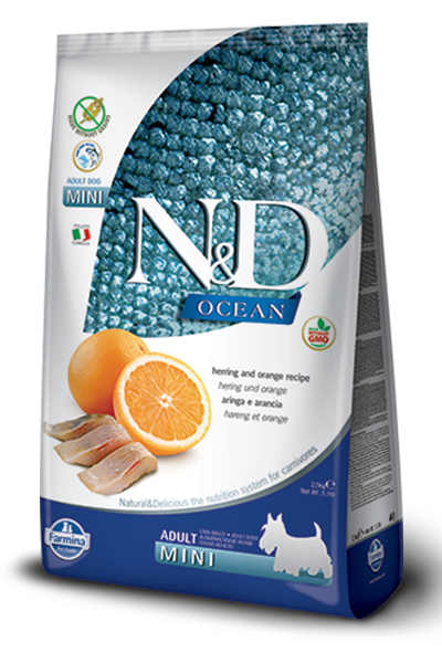 Farmina N&D OCEAN для собак MINI сельдь с апельcином 2,5 кг, 22900100838