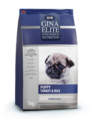 Gina ВИА Полнорационный корм для щенков с индейкой и рисом ( Elite Puppy Turkey & Rice) 4607166425447, 1,000 кг