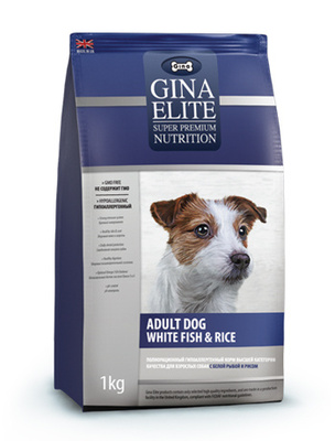 Gina Elite корм для собак, белая рыба и рис 3 кг
