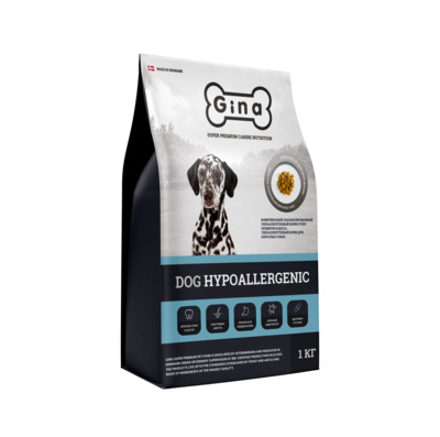 Gina Комплексный сбалансированный гипоаллергенный корм для собак,с уткой и рисом 4607166424440 | Gina Dog Hypoallergenic, 1 кг 