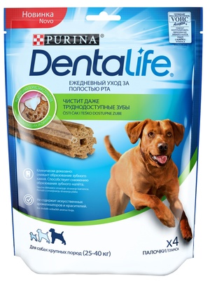 Purina DentaLife Лакомство для собак крупных пород Здоровые зубы и десна DENTALIFE Large 1236575312452807 | DentaLife Large, 0,142 кг 