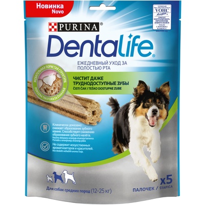 Purina DentaLife Лакомство для собак средних пород Здоровые зубы и десна DENTALIFE Medium 1236575012452741 | DentaLife Medium, 0,115 кг 