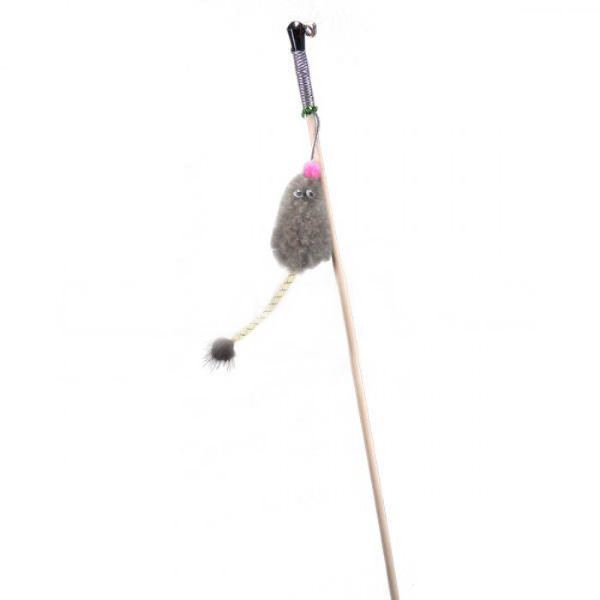 GoSi 07200 Игрушка дкошек Махалка Мышь норка М с хвостом трубочка с норкой на веревке
