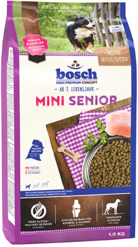 Bosch Сухой корм для пожилых собак малых пород Mini Senior 5215001 | Mini Senior, 1 кг, 44284