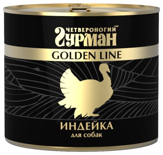  Четвероногий Гурман 48810 Golden консервы для собак Индейка натуральная в желе 500г, 53195