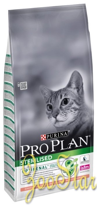 Pro Plan корм для взрослых стерилизованных кошек всех пород, лосось 12 кг (10+2), 9000100529