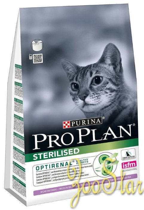 Pro Plan корм для взрослых стерилизованных кошек всех пород, индейка 1,9 кг (1,5+0,4)