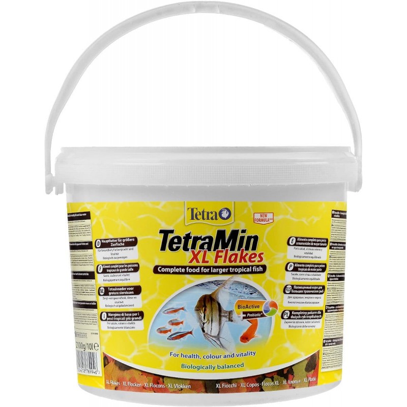 Tetra Min XL основной корм для тропических рыб, крупные хлопья 10 л
