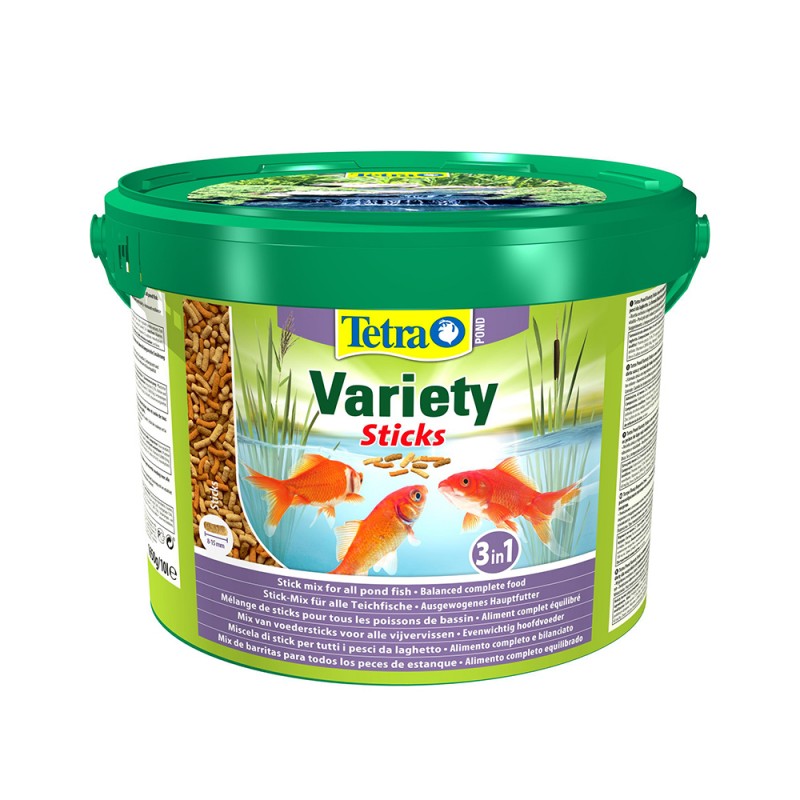 Корм для прудовых рыб Tetra Pond Variety Sticks 10 л, смесь из 3-х видов палочек