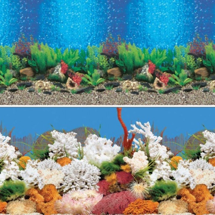 Фон 90199029, 0,3*15м Голубые ГавайиБелый коралл