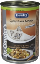 Dr. Clauders влажный корм для взрослых кошек всех пород, с домашней птицей и морковью 415 гр