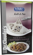 Dr. Clauders влажный корм для взрослых кошек всех пород, телятина и индейка 100 гр