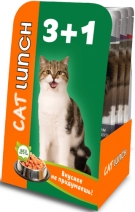 Кэт Ланч Набор №1 Акция 3+1 пауч для кошек кусочки в желе 85г, 79466