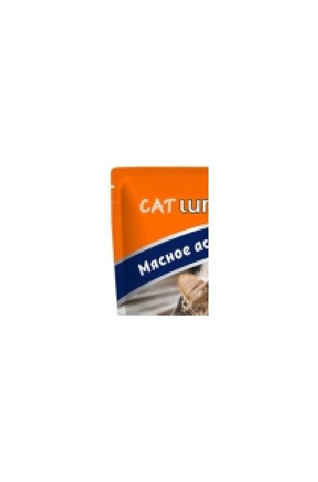 Кэт Ланч пауч для кошек кусочки в желе Мясное ассорти 85г, 79264