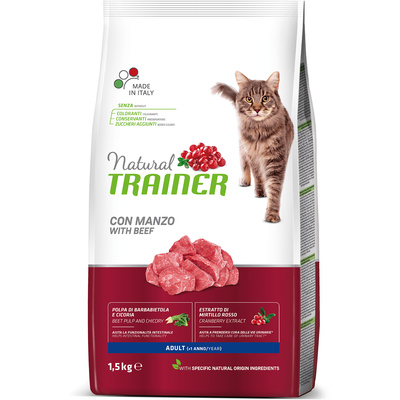 Natural Trainer Сухой корм для взрослых кошек с говядиной 010029672 | Trainer Natural Adult - Beef 1,5 кг 43817