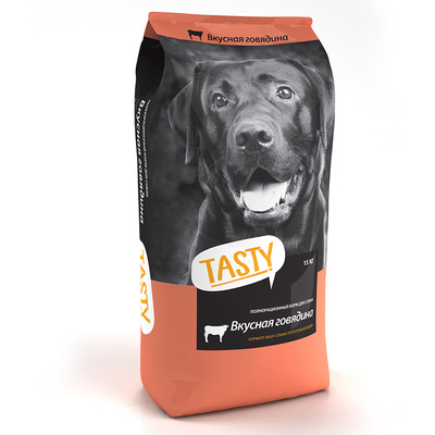 Tasty Корм сухой для взрослых собак с говядиной (52 TS 799), 15 кг, 49817