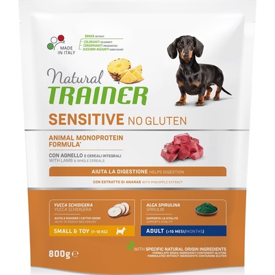 Natural Trainer Сухой корм для собак малых пород с чувствительным пищеварением без глютена с ягненком 010252407 2 кг 43781