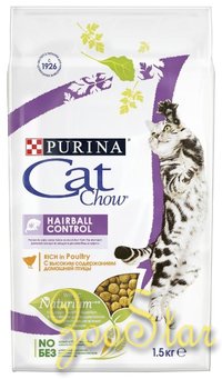 Cat Chow Сухой корм для выведения шерсти из желудка (Hairball) - 12123730, 1,5 кг 