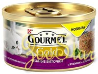 Gourmet ВВА Консервы паштет для кошек Gourmet Gold нежные биточки с ягненком и фасолью 1229640712439917 0,085 кг 24966