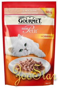 Gourmet ВВА Паучи Кусочки в соусе Mon Petit лососем для кошек 122870791231933912439736|12466751 0,050 кг 24904