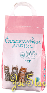 Чистые лапки Комкующийся наполнитель Счастливые лапки 3 кг 3.000 кг 26117